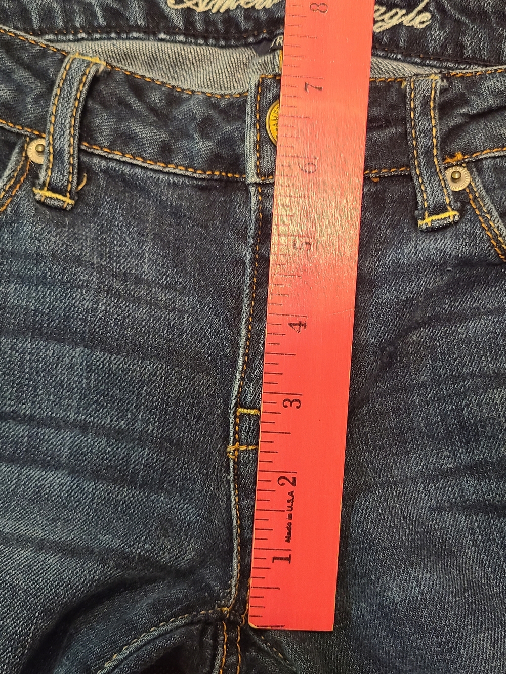 American Eagle, Sz 4, Skinny Stretch Low Rise Medium Wash Denim Jeans Soft - Picture 6 of 11
